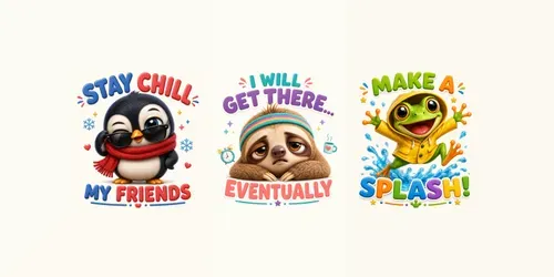 Cute 3D Animal Quote Sticker Art generated by chatgpt-image