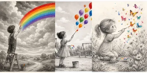 Color Splash Storybook Sketches generated by chatgpt-image