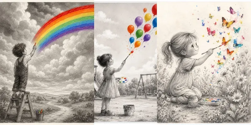 Color Splash Storybook Sketches generated by undefined