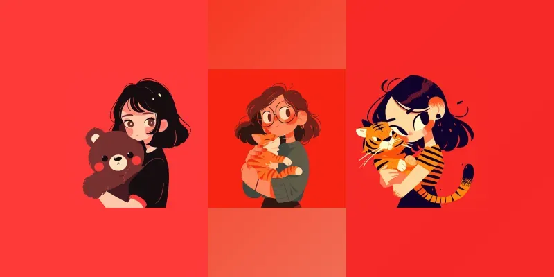 Red Pop Minimal Girl Pets generated by undefined