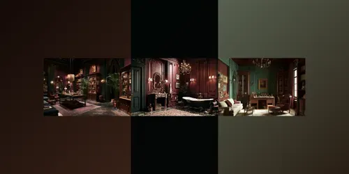 Dark Academia Interiors generated by midjourney