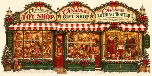Vintage Christmas Shop Window Art generated by chatgpt-image