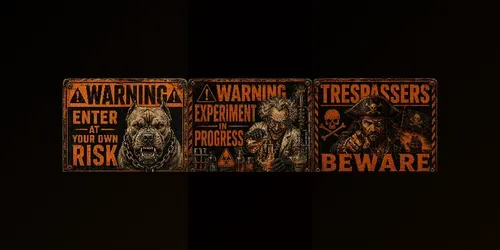 Vintage Warning Sign Creator Packs generated by chatgpt-image