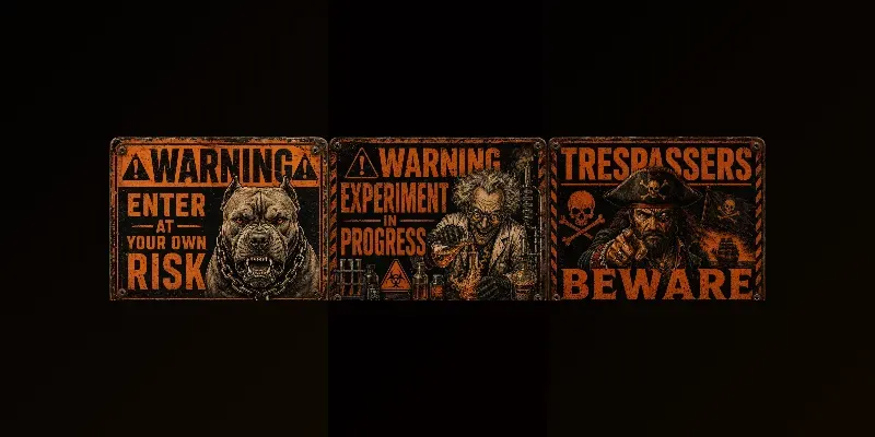 Vintage Warning Sign Creator Packs generated by undefined
