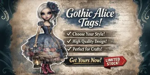 Alice In Gothic World Product Tags generated by midjourney