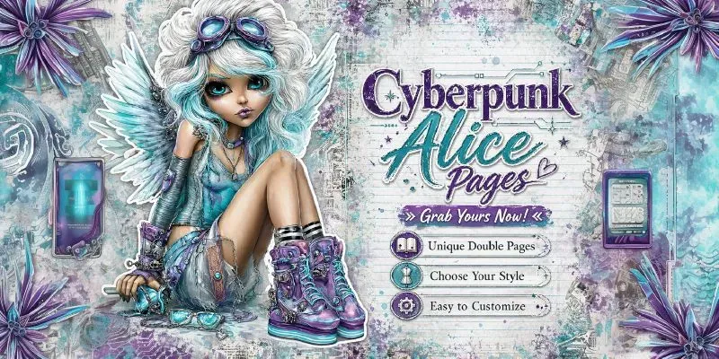Alice In Cyberpunk World Double Pages generated by undefined