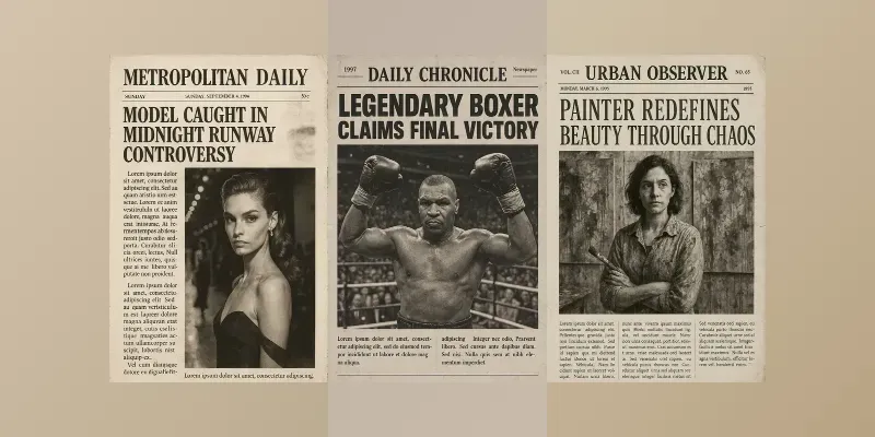 Vintage Scandal Newspaper Portraits generated by undefined