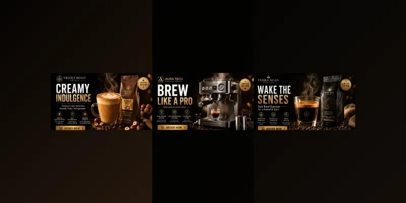 Gourmet Coffee Web Hero Templates generated by undefined