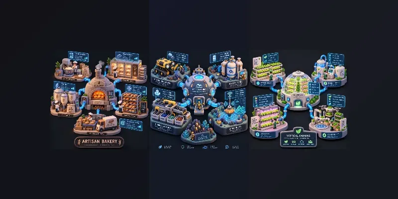 Isometric Modular Infographics