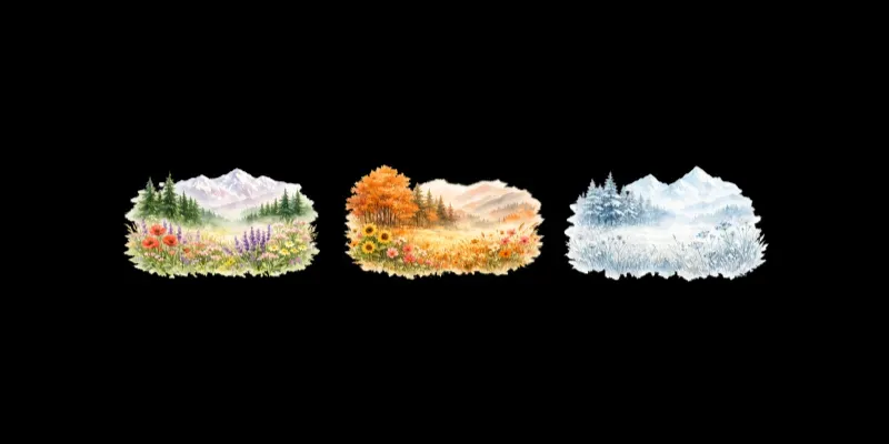 Watercolor Landscape Field Clipart generated by undefined