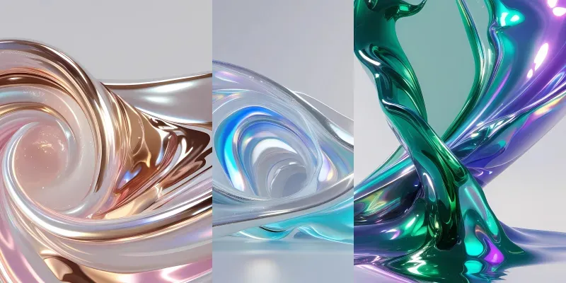 Iridescent Liquid Glass Waves generated by undefined