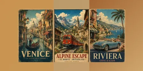 Vintage City Travel Posters generated by chatgpt-image