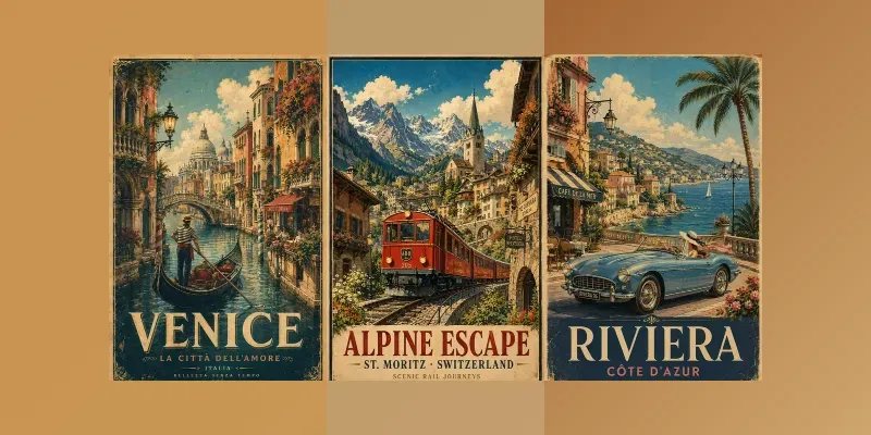Vintage City Travel Posters generated by undefined