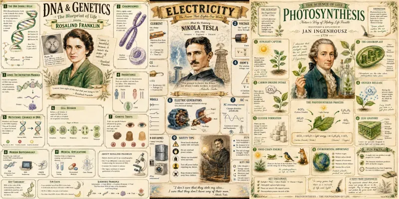 Cute Science Infographic Poster Kits generated by undefined