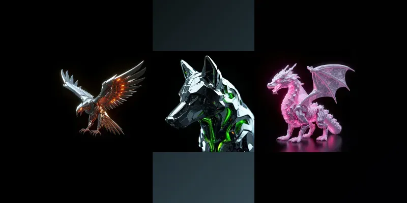 3D Cyber Lowpoly Animals generated by undefined