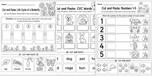 Cutandpaste Kids Worksheet Generator generated by chatgpt-image