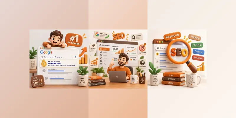 3D SEO Business Growth Illustrations