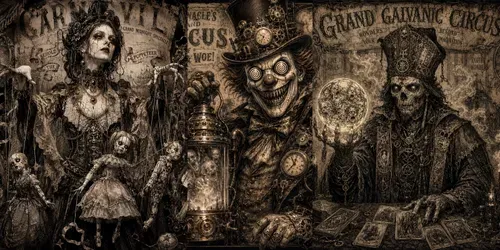 Victorian Nightmare Carnival Characters generated by chatgpt-image