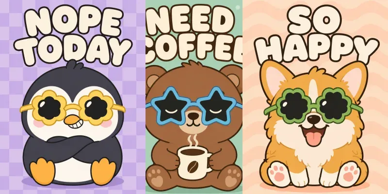 Cute Kawaii Animal Posters generated by undefined