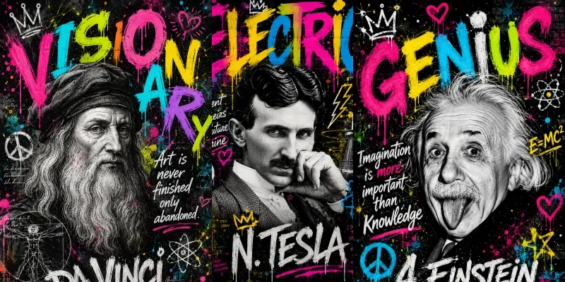 Historical Icon Graffiti Pop Art Designs generated by undefined
