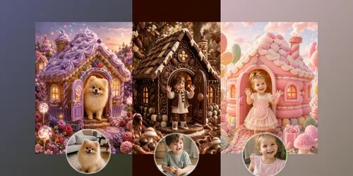Candy House Kids Pet Portrait Storybooks generated by chatgpt-image