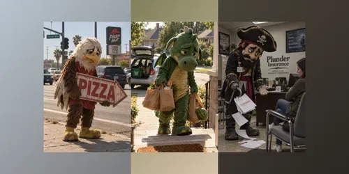 Miserable Mascot Side Hustles generated by chatgpt-image