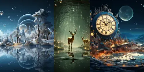 Surreal New Year Fantasy Scenes generated by midjourney