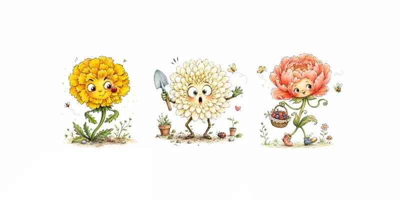 Whimsical Flower Friends generated by undefined