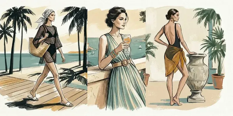 Retro Chic Tropical Fashion Illustrations generated by undefined