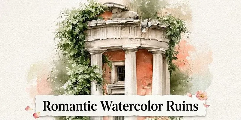 Romantic Watercolor Ruins generated by undefined