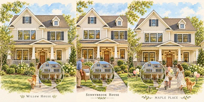 Watercolor Homecoming House Portraits