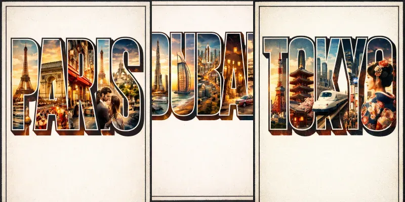 Travel Postcard Typography generated by undefined