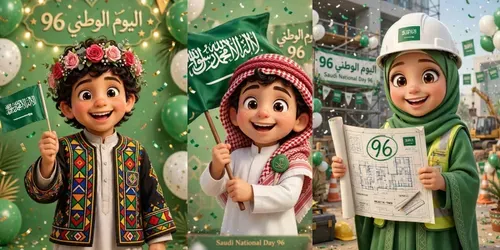 50 Saudi National Day 96 3D Pixar Chibi generated by leonardo