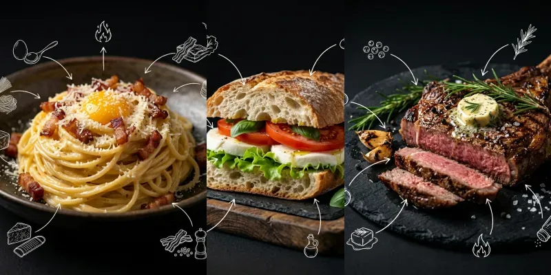Food Photography Doodle Overlay Posters generated by undefined