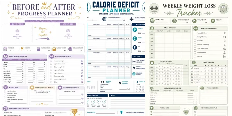 Fitness Weight Loss Planner Pages generated by undefined