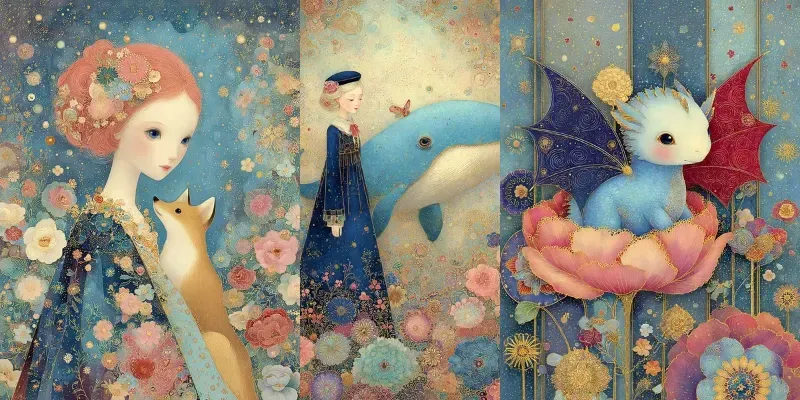 Fantasy Vibrant Storybook Ephemera Pages