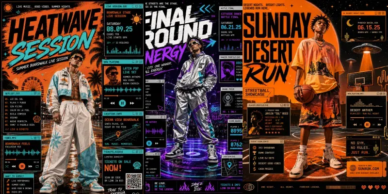 Streetwear Event Poster Collages generated by undefined