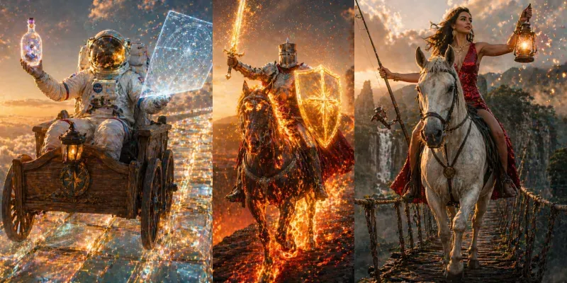 Surreal Cinematic Golden Hour Epic Shots generated by undefined