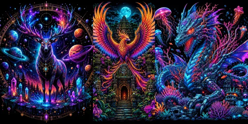 Neon Dark Fantasy Graphic Tee Generator generated by undefined