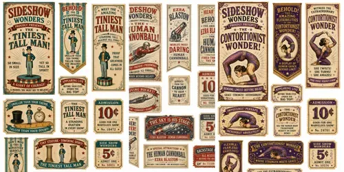 Circus Sideshow Wonders Vintage Ephemera generated by chatgpt-image
