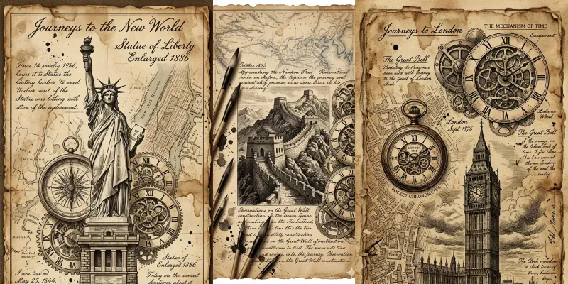 Vintage Exploration Collage Creators generated by undefined
