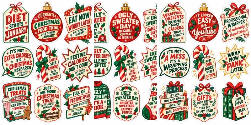 Snarky Christmas Sticker Sheets