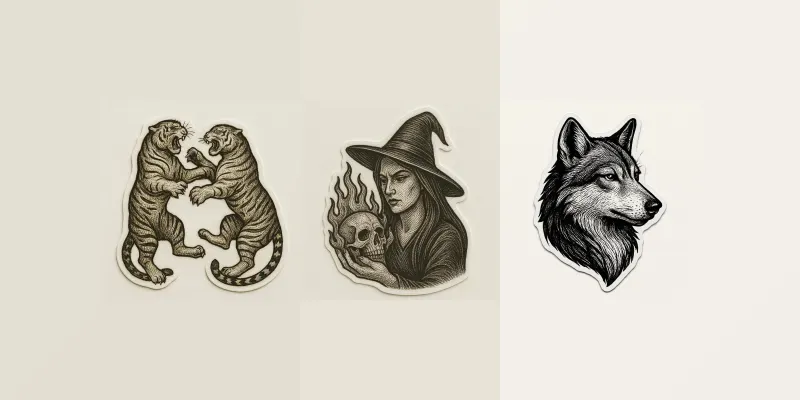 Minimalist Tattoo Stickers generated by undefined