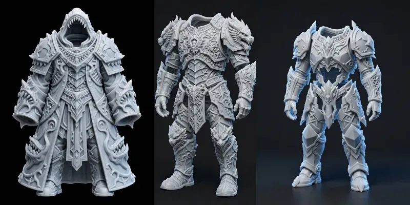 Matte Polymer Game Armor Set Generator