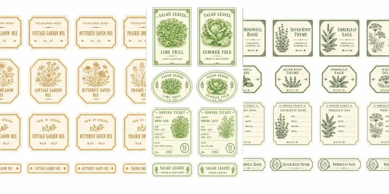 Vintage Seed Drawer Label Sheets generated by undefined