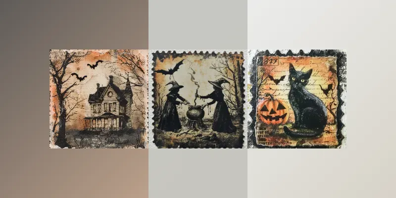 Modern Vintage Halloween Stamps