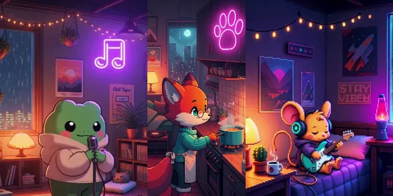 Cozy Lofi Pixel Art Character Animations generated by undefined