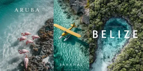 Aerial Paradise Island Art Prints generated by midjourney