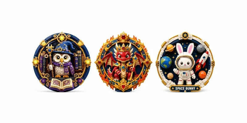 Whimsical Lego Character Medallions generated by undefined