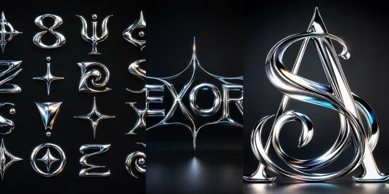 Liquid Chrome Letterforms generated by undefined